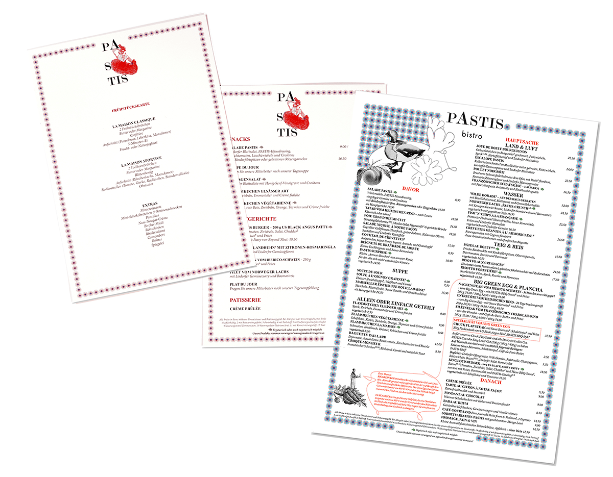 Pastis Bistro - Speisekarte